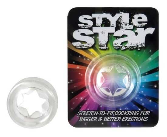 Прозрачное эрекционное кольцо STYLE STAR COCKRING, фото 