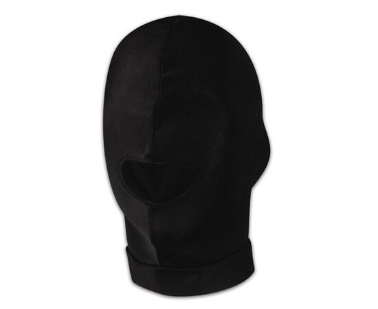 Черная эластичная маска на голову с прорезью для рта, фото 