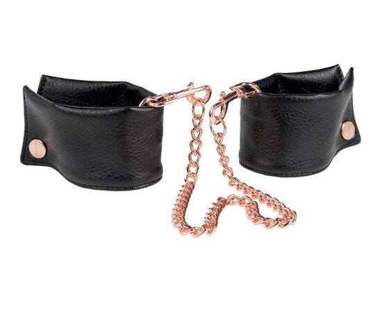 Черные мягкие наручники Entice French Cuffs с цепью, фото 